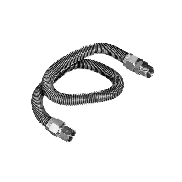 Flextron Gas Line Hose 1/2'' O.D. x 48'' Length 3/8" FIP x MIP Fittings, Stainless Steel Flexible Connector FTGC-SS38-48I - main